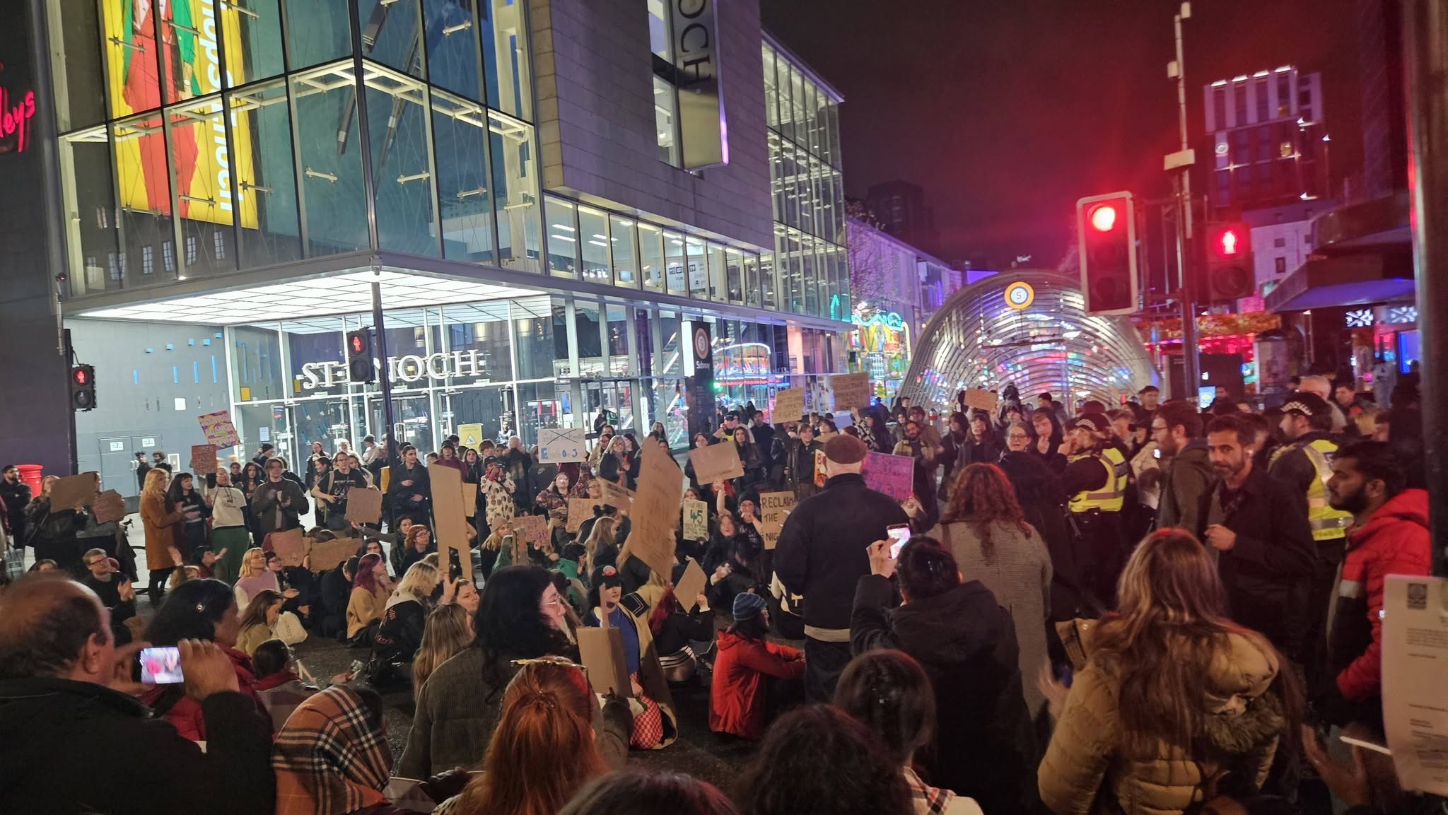 Hundreds of people took part in the rally