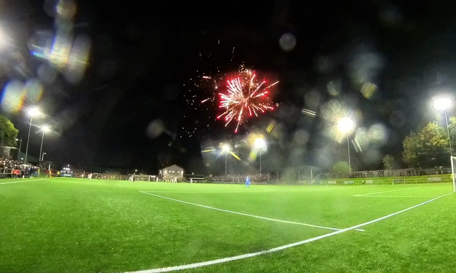 Youths set off fireworks during Clydebank game