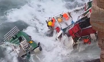 Fishing boat which hit rocks off Orkney ripped in half as debris washes ashore